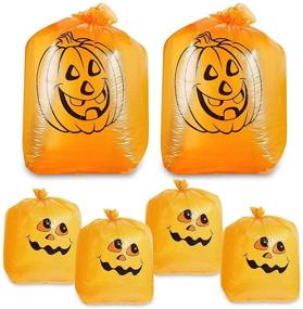 img 4 attached to 🎃 Juvale Pack of 6 Pumpkin Leaf Bags - Small & Medium Sized Trash Bags, Perfect Fall Lawn Decoration in Orange