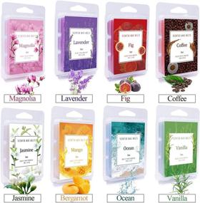 img 3 attached to Iwax Scented Wax Melts: 8 Assorted Soy Wax Cubes/Tarts (3 oz) - Lavender, Ocean, Vanilla, Magnolia, Coffee, Jasmine, Mango, Fig