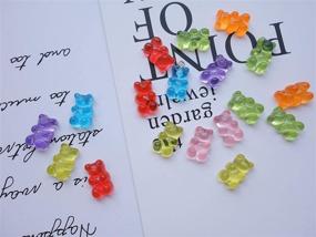 img 1 attached to Colorful Resin Bear Pendants: 70 Pcs Candy Gummy Charms for DIY Necklace, Keychain & Dollhouse Decoration