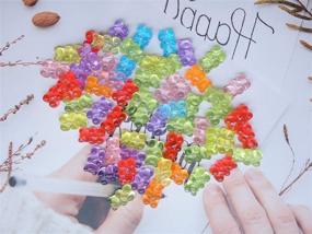 img 2 attached to Colorful Resin Bear Pendants: 70 Pcs Candy Gummy Charms for DIY Necklace, Keychain & Dollhouse Decoration