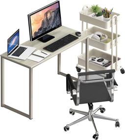 img 3 attached to Enhance Your Workspace with the SHW Home Office 32-Inch Computer Desk in Maple