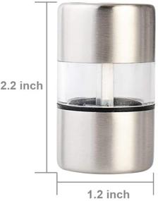 img 3 attached to 🧂 T-mark Premium Sea Salt and Pepper Grinder Set - Spice Mill with Stainless Steel, Compact Ceramic Salt &amp; Pepper Shakers, Brushed, Portable (2-Pack)