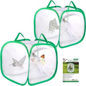 img 4 attached to Ayfjovs Collapsible 🦋 Butterfly Terrarium with Caterpillars