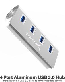 img 3 attached to 💻 SABRENT Premium 4-Port Aluminum USB 3.0 Hub (30-Inch Cable) for iMac, MacBook, MacBook Pro, MacBook Air, Mac Mini, or Any PC - Silver (HB-MAC3)