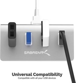 img 1 attached to 💻 SABRENT Premium 4-Port Aluminum USB 3.0 Hub (30-Inch Cable) for iMac, MacBook, MacBook Pro, MacBook Air, Mac Mini, or Any PC - Silver (HB-MAC3)