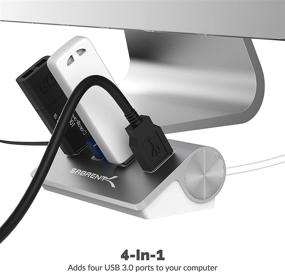 img 2 attached to 💻 SABRENT Premium 4-Port Aluminum USB 3.0 Hub (30-Inch Cable) for iMac, MacBook, MacBook Pro, MacBook Air, Mac Mini, or Any PC - Silver (HB-MAC3)