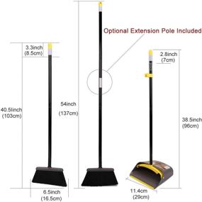 img 3 attached to 🧹 Broom and Dustpan Set for Home - Efficient Floor Cleaning Combo with Long Handle - Ideal for Kitchen, Office, and Lobby Use