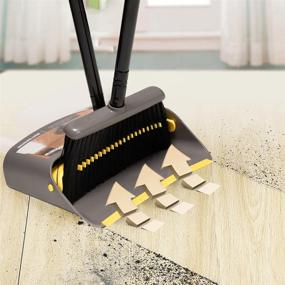 img 1 attached to 🧹 Broom and Dustpan Set for Home - Efficient Floor Cleaning Combo with Long Handle - Ideal for Kitchen, Office, and Lobby Use