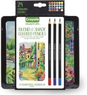 🖍️ карандаши crayola signature blend & shade soft core в банке - 24 штуки, набор подарочный с карандашами для смешивания и теневой рисовки логотип