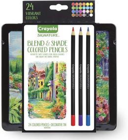 img 4 attached to 🖍️ Карандаши Crayola Signature Blend & Shade Soft Core в банке - 24 штуки, набор подарочный с карандашами для смешивания и теневой рисовки