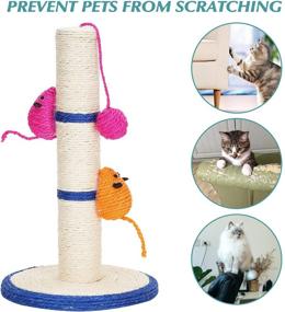 img 2 attached to 🐱 Premium Tall Cat Scratching Post for Indoor Cats: Sisal Rope Claw Scratcher with Hanging Ball - Interactive Toys for Cats