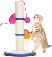 🐱 premium tall cat scratching post for indoor cats: sisal rope claw scratcher with hanging ball - interactive toys for cats logo