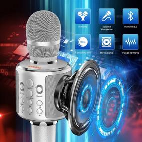 img 2 attached to GOODaaa Wireless Karaoke Microphone: 4-in-1 Bluetooth Handheld Mics for Kids & Adults, Portable Speaker Machine with Dual Sing – Perfect for Home Parties & Birthdays