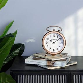 img 2 attached to 🕰️ Nikky Home Vintage Shelf Clock: Silent Non-Ticking Analog Table Top Desk Clock for Elegant Rose Gold Living Room Decor