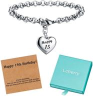 🎁 lcherry birthday gifts bracelet: personalized heart charm alphabet bracelet for women and girls - perfect for milestone birthdays! logo