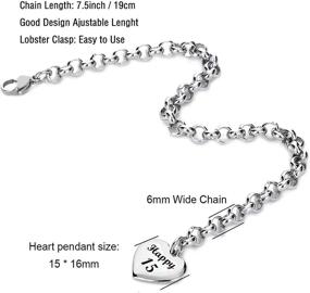 img 1 attached to 🎁 Lcherry Birthday Gifts Bracelet: Personalized Heart Charm Alphabet Bracelet for Women and Girls - Perfect for Milestone Birthdays!