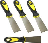 🔪 flexible blade putty scraper knife set - harrier soft grip handle, 4-pack, 1.5-inch wide logo