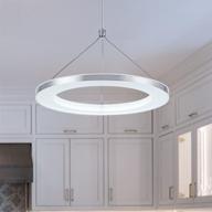 💡 chying contemporary pendant light, mini led chandeliers ceiling light, 1-ring, 15w, cool white, 6500k, adjustable height hanging light fixture for dining room, restaurant, modern kitchen island lighting solution logo