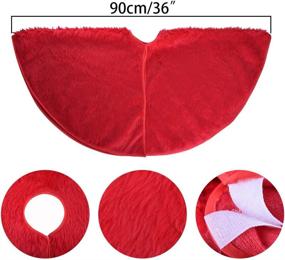 img 3 attached to 🎄 Red Plush Christmas Tree Skirt - 36 inches | Festive Holiday Decorations for Christmas