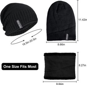 img 3 attached to Thick Winter Hat and Scarf Set for Men and Women - 2 PCS Slouchy Beanie with Fleece Lining, Warm Skull Cap & Neck Warmer