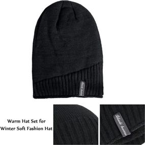 img 1 attached to Thick Winter Hat and Scarf Set for Men and Women - 2 PCS Slouchy Beanie with Fleece Lining, Warm Skull Cap & Neck Warmer