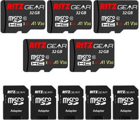 img 2 attached to RitzGear 32GB MicroSDHC карта памяти (5 штук), Class10 V30 A1 U3 UHS1 - Идеальная микро SD-карта для полного HD, 3D, 4K видео и совместимости с RAW-фотографией.