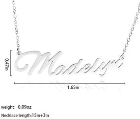 img 1 attached to 🔠 Exquisite Personalized Custom Name Necklace: Silver Stainless Steel Script Old English Pendant - Perfect for Women and Girls