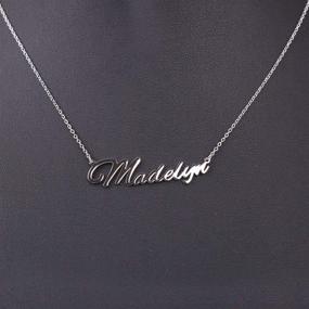 img 3 attached to 🔠 Exquisite Personalized Custom Name Necklace: Silver Stainless Steel Script Old English Pendant - Perfect for Women and Girls