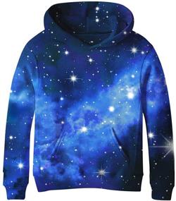 img 4 attached to 🚀 Stylish Boys' Fashion Hoodies & Sweatshirts: SAYM Galaxy Print Pullover Hoodies