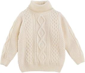 img 4 attached to 👕 Toddler Boys' Clothing: Turtleneck Pullover Sweater with Sleeves