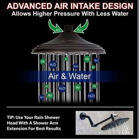 img 3 attached to 🚿 8 Inch Large Rainfall Shower Head with High Flow, 2.5 GPM - Oil-Rubbed Bronze Finish - Pressure Boosting Overhead Showerhead