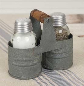 img 1 attached to Stylish and Functional Rustic Salt and Pepper Mason Jar Double Can Caddy