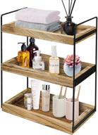 🛁 optimized 3-tier bathroom counter organizer: stand shelf cosmetic holder with detachable kitchen spice rack wire basket storage for bathroom and countertop logo