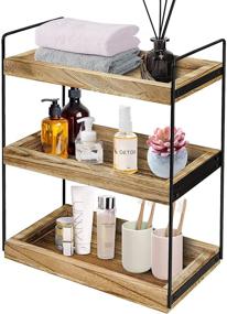 img 4 attached to 🛁 Optimized 3-Tier Bathroom Counter Organizer: Stand Shelf Cosmetic Holder with Detachable Kitchen Spice Rack Wire Basket Storage for Bathroom and Countertop