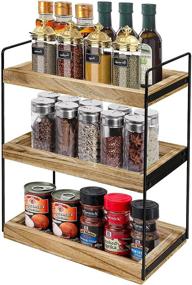 img 3 attached to 🛁 Optimized 3-Tier Bathroom Counter Organizer: Stand Shelf Cosmetic Holder with Detachable Kitchen Spice Rack Wire Basket Storage for Bathroom and Countertop