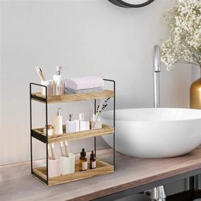 img 2 attached to 🛁 Optimized 3-Tier Bathroom Counter Organizer: Stand Shelf Cosmetic Holder with Detachable Kitchen Spice Rack Wire Basket Storage for Bathroom and Countertop