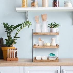 img 1 attached to 🛁 Optimized 3-Tier Bathroom Counter Organizer: Stand Shelf Cosmetic Holder with Detachable Kitchen Spice Rack Wire Basket Storage for Bathroom and Countertop