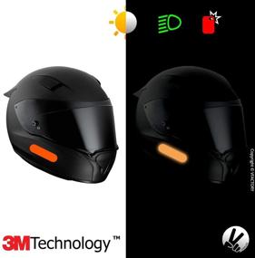 img 1 attached to 🍊 VFLUO COLORS STANDARD: Retro Reflective 4 Stickers Kit for Motorcycle Helmets - 3M Technology - Orange