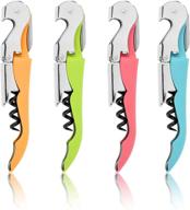 🍷 true truetap soft touch double hinged waiter’s corkscrew: premium stainless steel wine key with foil cutter in multicolor логотип