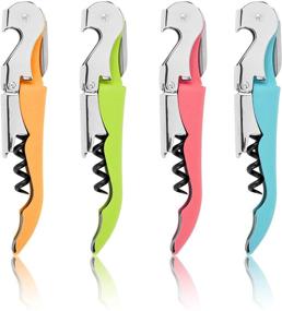 img 4 attached to 🍷 True TrueTap Soft Touch Double Hinged Waiter’s Corkscrew: Premium Stainless Steel Wine Key with Foil Cutter in Multicolor