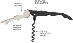 img 3 attached to 🍷 True TrueTap Soft Touch Double Hinged Waiter’s Corkscrew: Premium Stainless Steel Wine Key with Foil Cutter in Multicolor