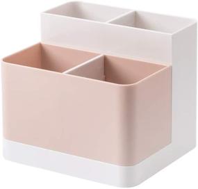 img 4 attached to 🗄️ Desktop Storage Organizer for Desk, Office Supplies & Vanity Table + Pencil & Card Holder Box