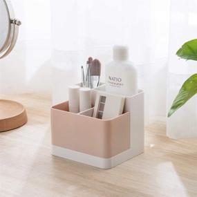 img 2 attached to 🗄️ Desktop Storage Organizer for Desk, Office Supplies & Vanity Table + Pencil & Card Holder Box