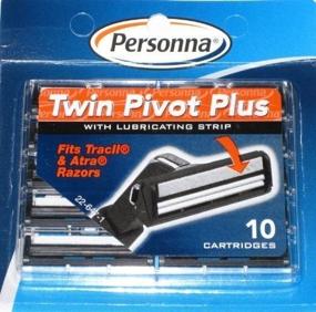 img 2 attached to 🪒 Personna Twin Pivot Plus Cartridges for Atra & Trac II Razors - Pack of 30 Blades (3 x 10 Blades) with Lubricating Strip