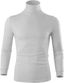 img 3 attached to 👔 High-Quality Turtleneck Men's Long Sleeve Thermal Underwear Sweater: Black White Base Layer Shirt