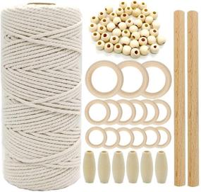 img 4 attached to 🧵 Complete Macrame Starter Kit: Ewparts Macrame Kits for Adults with 3mm Cord, Beads, Rings, and Rods - Ideal for Beginners, Plant Hanger Projects