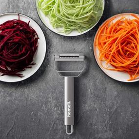 img 1 attached to 🥕 Premium Vegetable Peeler and Crinkle Cutter Kitchen Set - Versatile Potato, Fruit, Carrot, Cucumber, Zucchini Peeler - Durable Stainless Steel - Julienne Blade and Slicer