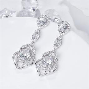 img 1 attached to 💎 SELOVO Vintage Chandelier Teardrop Dangle Earrings, Silver Tone Zircon Wedding Earrings