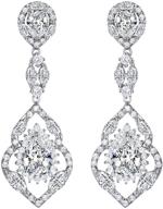 💎 selovo vintage chandelier teardrop dangle earrings, silver tone zircon wedding earrings logo