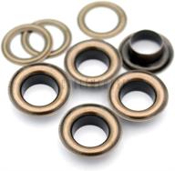 🔒 craftmemore 1/2-inch (13mm) grommets eyelets with washers - 50 sets for leather, tarp, canvas (antique brass) logo